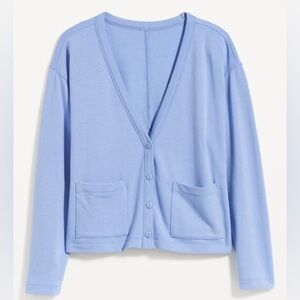 NWT Old Navy Oversized Fleece Button-Down Blue Cardigan Robe Large Comfy Casual‎
